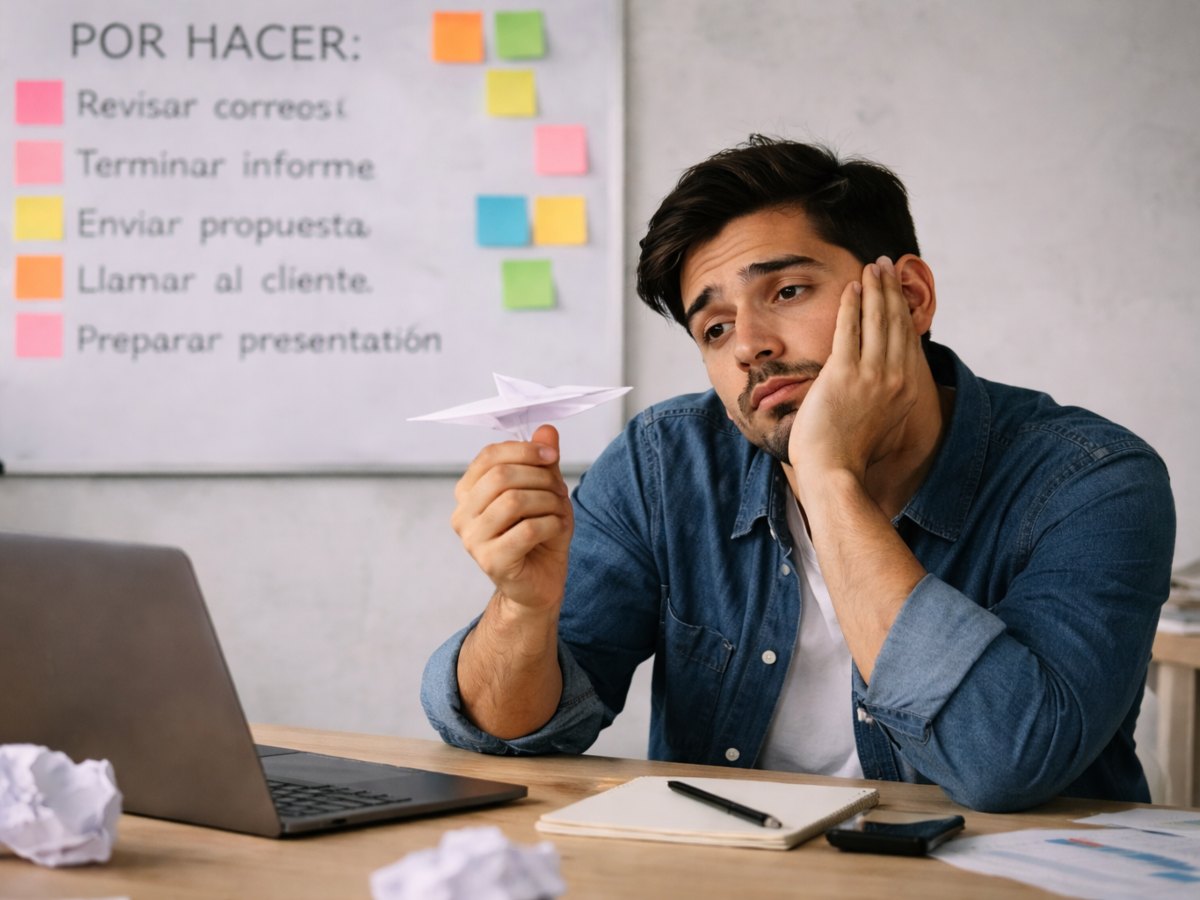 Persona adulta en un espacio de trabajo, imagen para la guía sobre TDAH en adultos